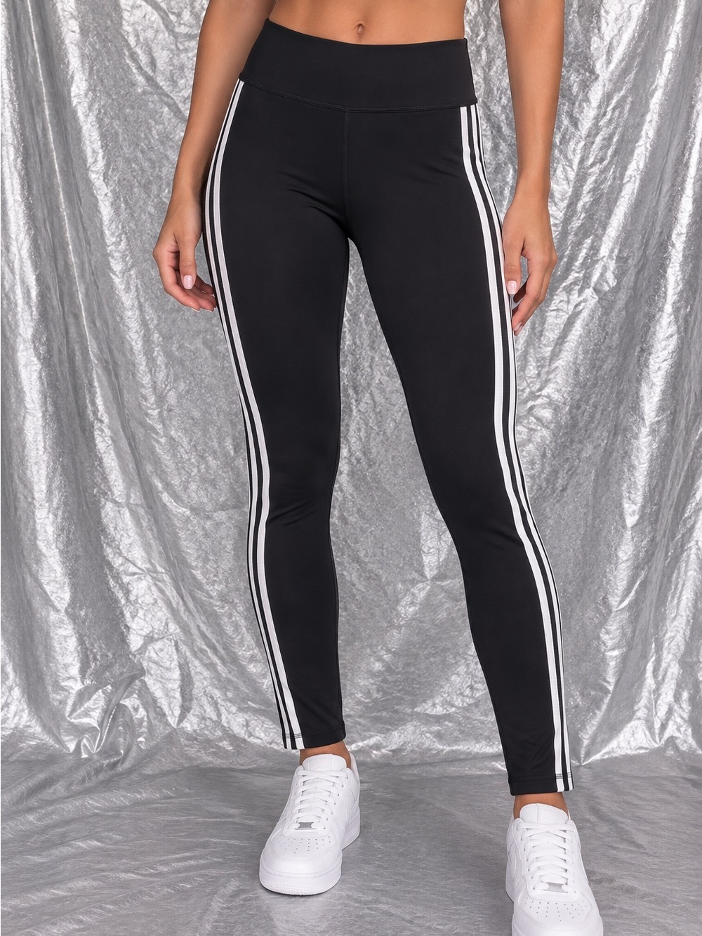NWT Adidas Believe This 2.0 3-Stripes 7/8 Leggings Women’s S Black FJ7181